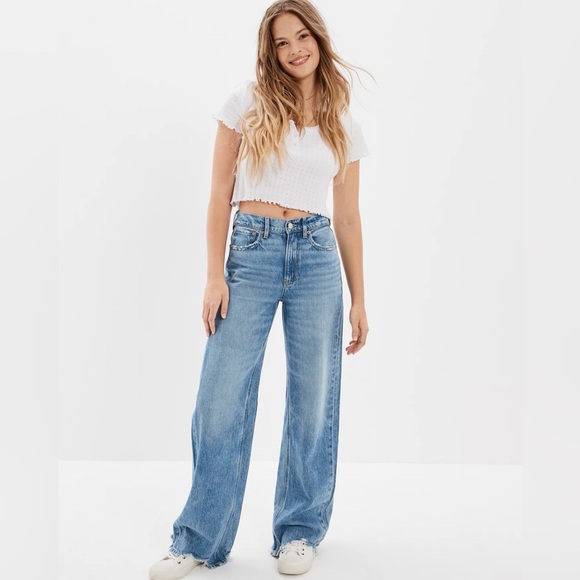 American Eagle Outfitters Super High-Rise Baggy Wide Leg Jeans - Picture 7 of 7